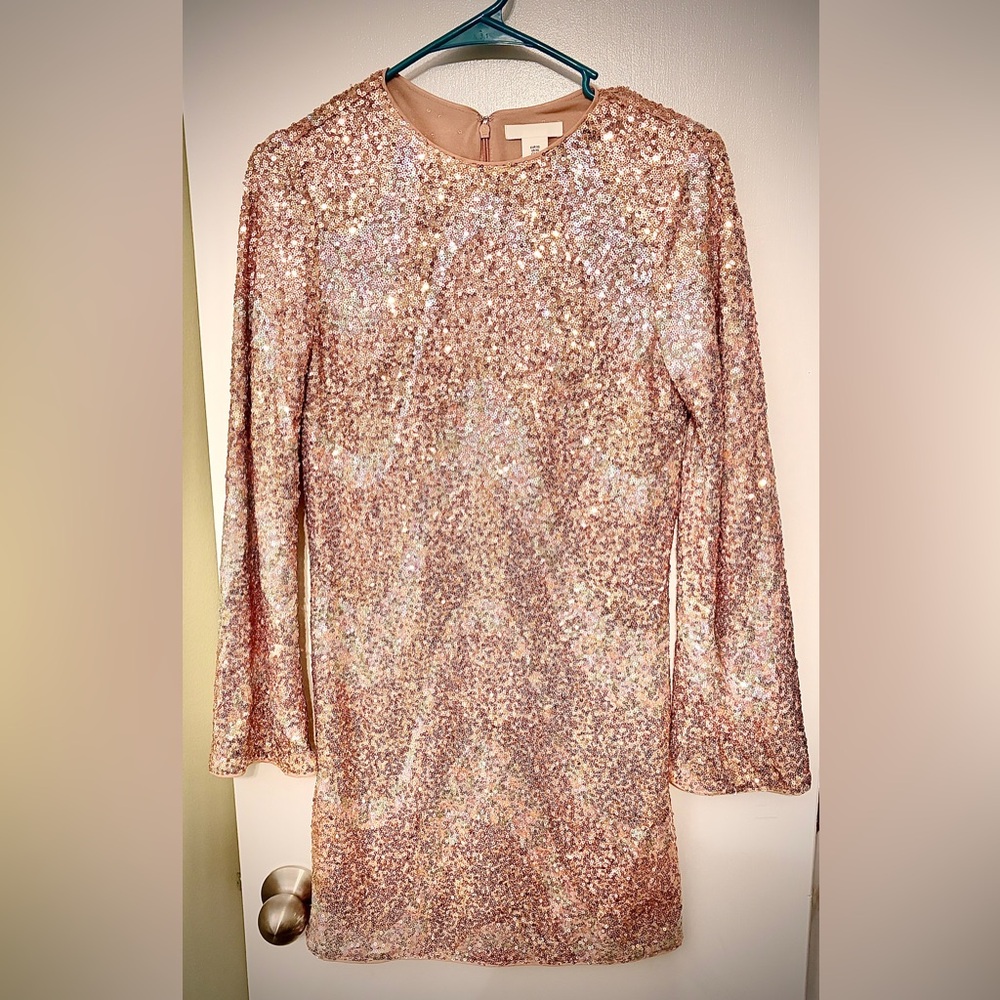 Sparkling Sequin Long Sleeve Dress